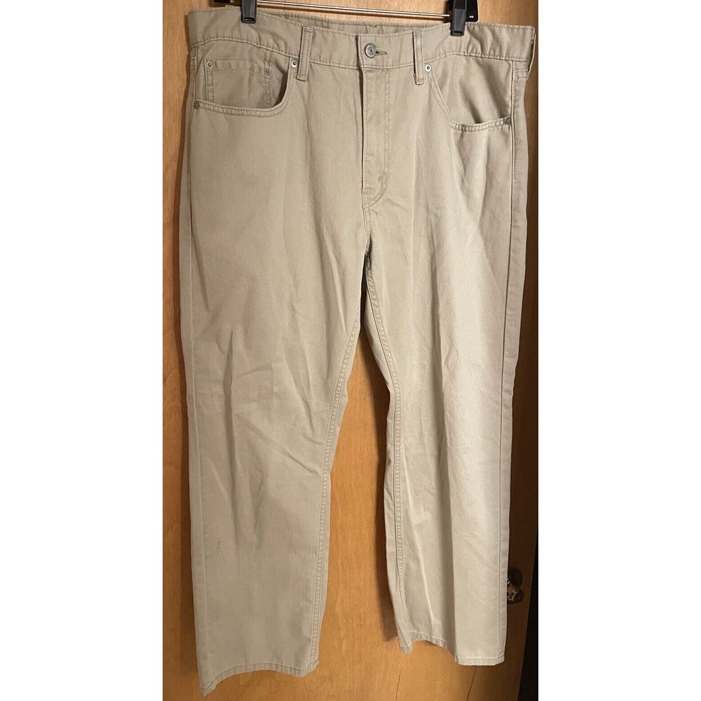 Levis Pants Mens 36x30 Chino Twill Cotton Flat Front Brown